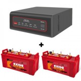 Exide XTATIC 1450VA Pure Sine Wave & Exide Insta Brite IB1500 150AH Flate Plate Battery